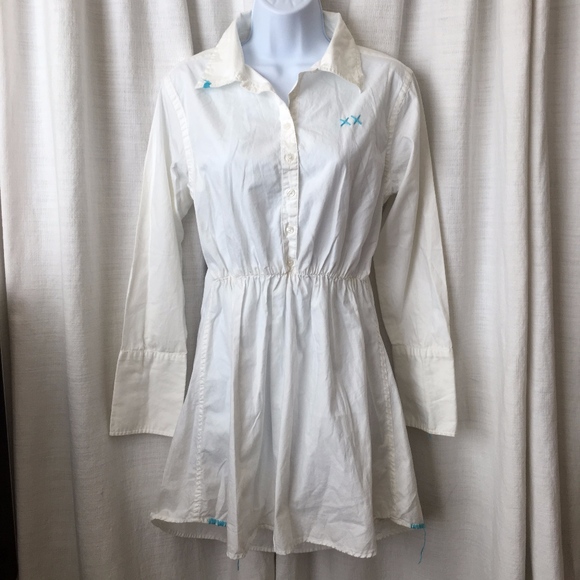 Project E Dresses & Skirts - NWOT Vintage Project e White Button Tunic Dress!!